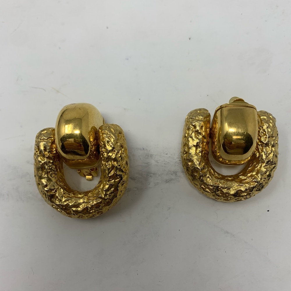 Tom Ford Gold Textured Earrings